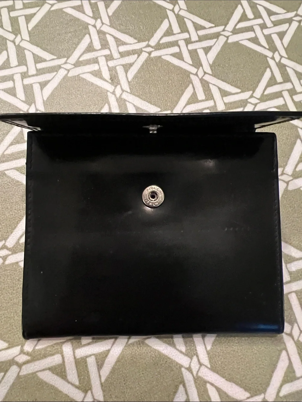 Prada Black Leather Men's Bifold Wallet with Embossed Logo